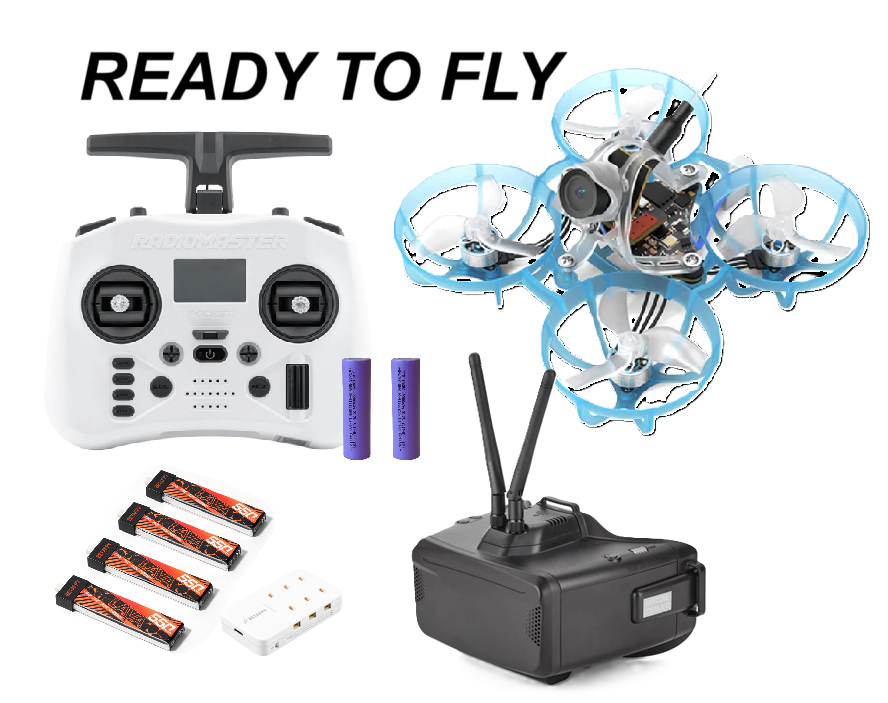 RTF: Betafpv Air65 w/ Skyzone Cobra X V4 Goggles and RadioMaster Pocket Crush ELRS 2.4GHz